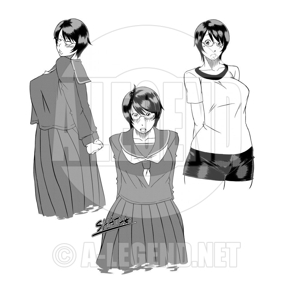 [イラスト] モノクロ版娘 （オリジナル：母娘どんぶり）