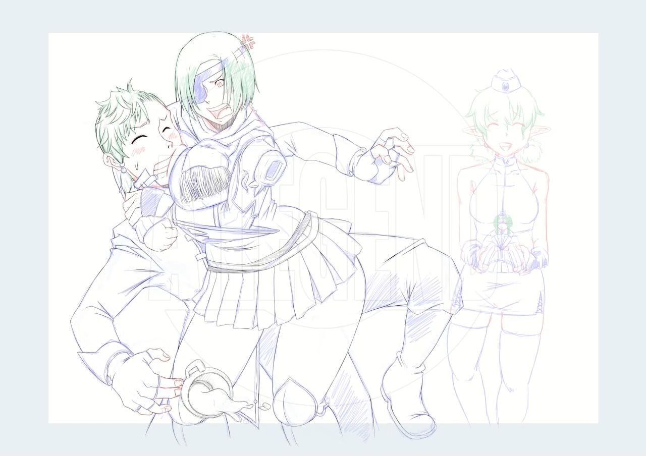 [日記]＜イラスト制作＞桃の節句？（オリジナル：TwitterFantasy）